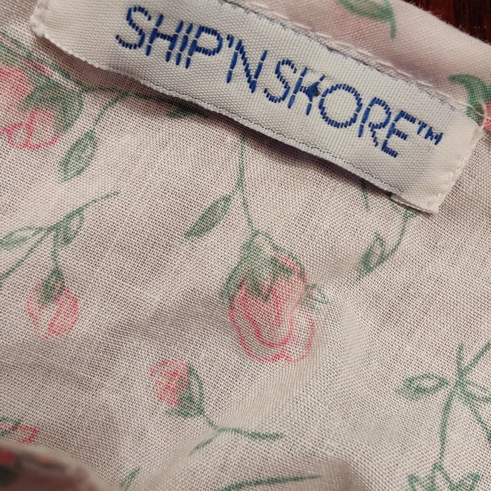 Ship N Shore Floral Short Sleeve V neck Split Summer Robe - Picture 6 of 8